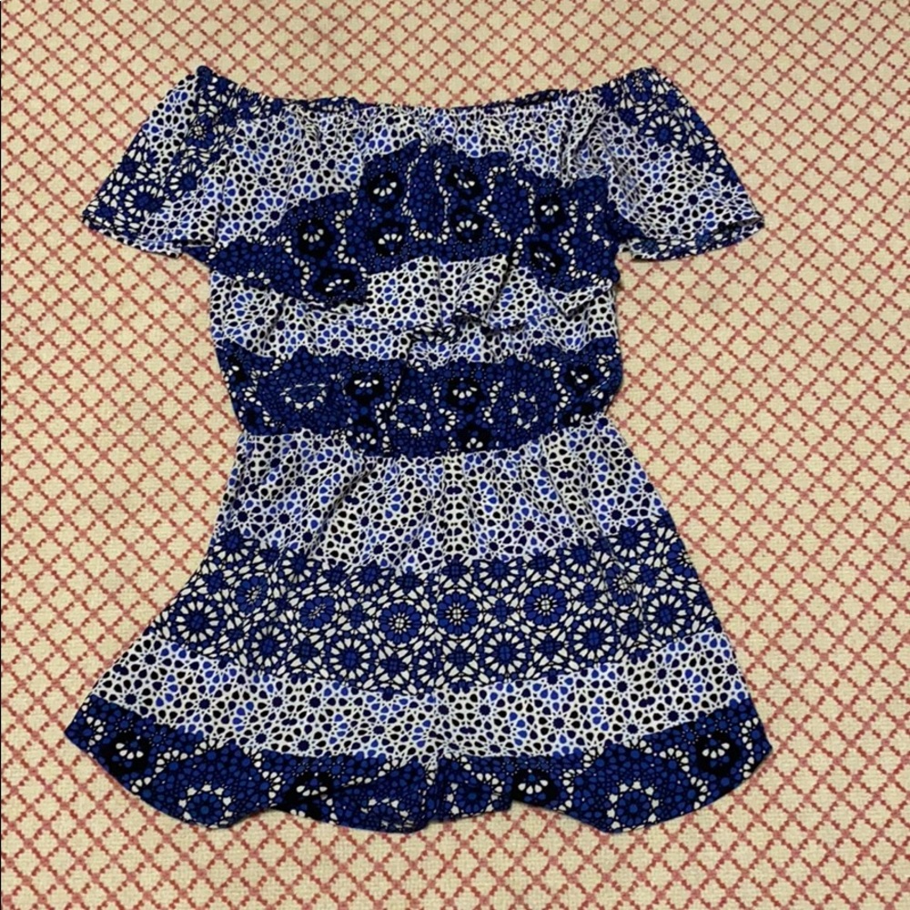 Aqua Pattern Romper - Picture 2 of 3
